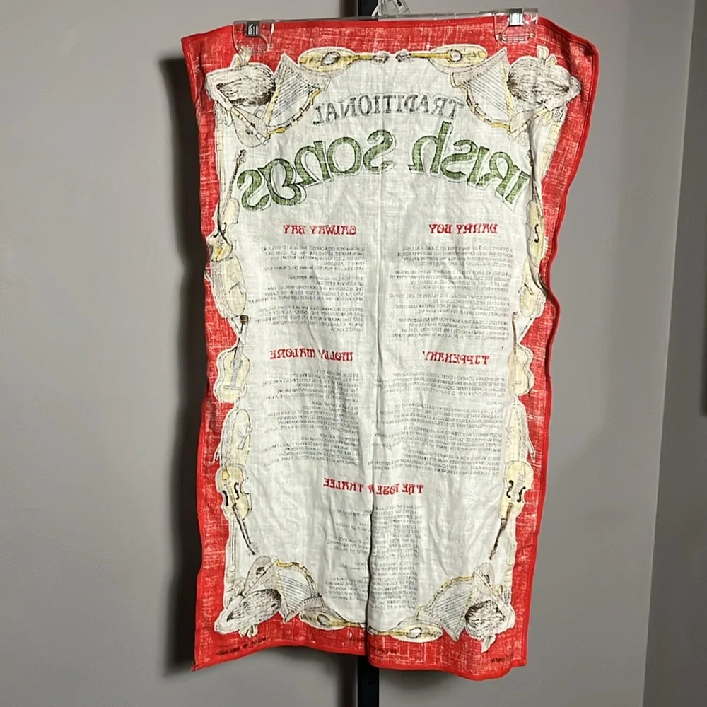 Traditional Irish Songs Linen Tea Towel Tapestry